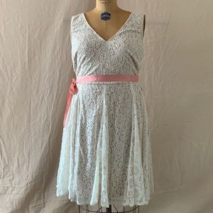 Lane Bryant Fit & Flare Nude Lace Midi Dress